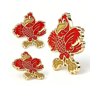 Red Cardinal Mascot Metal <b>Pin</b> Gold Plated Hard Enamel Collectible Art <b>Badge</b> Cartoon Shape - Product Image 6