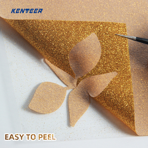 25*30cm/9.84 * 11.81in工場卸売カラーグリッター熱伝達ビニールフィルムシート耐久性のあるHTV鉄オングリッタービニールテキスタイル - Product Image 3