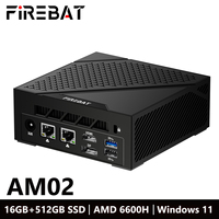 Livraison gratuite aux États-Unis FIREBET AM02 Mini PC 16 Go + 512 Go SSD 6600H Système Windows 11 Adaptateur US Ordinateur de jeu Mini PC