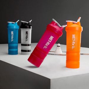 Botella Deportiva Portátil de 3 Capas para Proteínas, 500 ml, de Plástico, a Prueba de Fugas, Reutilizable, para Gimnasio, Vaso Mezclador para Batidos de Proteínas - Product Image 1