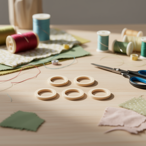 Anello in legno Iln da 35 mm, 5 pezzi, per cucito e artigianato - Product Image 2