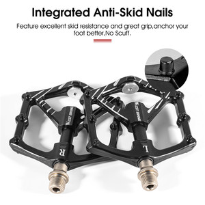 WEST BIKING 3 roulements en alliage d'aluminium magnétique pédale de vélo plate-forme élargie lisse Durable antidérapant route <span class=keywords><strong>VTT</strong></span> pédales - Product Image 5