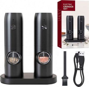 Top Selling <b>Pepper</b> <b>Grinder</b> Electric Rechargeable Salt and <b>Pepper</b> <b>Grinder</b> Mill Set with LED Light - Product Image 2