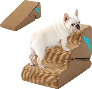 Escaleras para perros con cubierta reversible, extraíble y lavable, accesorio para interiores, color beige, forma rectangular sólida - Product Image 6