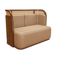 Ensemble de restaurant contemporain XZY - Chaises et canapés en bois et cuir personnalisables, table à manger pour utilisation en centre commercial