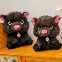 Peluche cochon sauvage mignonne, jouet en peluche doux et duveteux, poupée animal en peluche, museau rose, polyester, 31-50cm, pour la vente en gros, les magasins de cadeaux, les importateurs