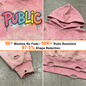 Sudadera con Capucha Personalizada de Fabricante OEM, 400GSM, Estilo Vintage, Lavado Desgastado, Impresión DTG, Efecto Desteñido por el Sol, para Hombre - Product Image 2