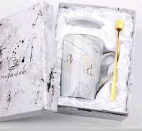 Tasse en céramique à motif marbré de style européen, cadeau de mariage, cadeau de la Saint-Valentin, ensemble de tasses à café pour couple, impression de logo disponible