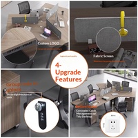 Poste de travail modulaire créatif de forme irrégulière pour 3-5/6 personnes, en PVC, finition sans peinture, bureau moderne et simple, HT Chine