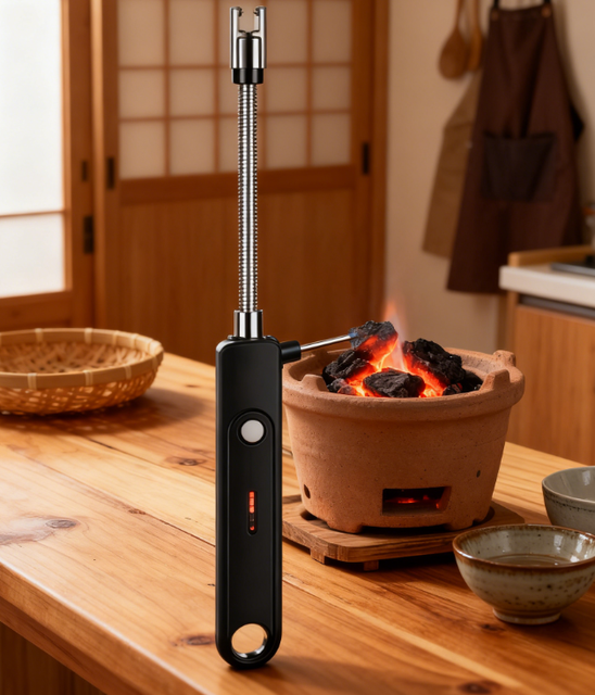 Modern Creative USB Rechargeable Eco-Friendly Durable Portable Plasma Arc Electric Lighter Long Plastic Windproof Camping