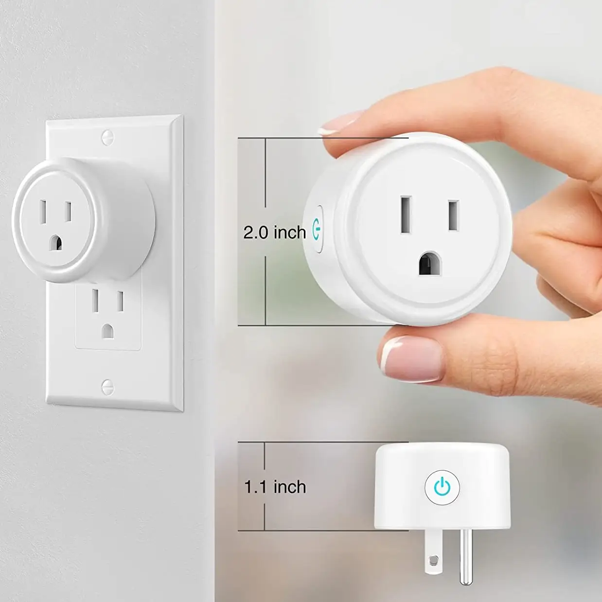 Mini Smart Plug Wi-Fi Socket Works With Alexa And Google Home Surge Protector Plug-in Outlet Remote Control And Timer