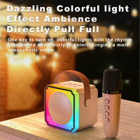 Enceinte Bluetooth portable K13 avec lumière ambiante RVB, deux microphones, karaoké sans fil pour enfants en extérieur, audio