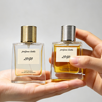 Vente en gros de flacons de parfum en verre de luxe de haute qualité, rechargeables, avec bouchon métallique, couleur personnalisée, en vrac