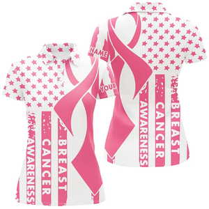 FQ CUSTOM <span class=keywords><strong>Drapeau</strong></span> Américain Polo Avec Ruban Rose Cancer Du Sein Dart Polo Shirt Criket Tops Unisexe Bowling Femmes Soins De Santé Soutien - Product Image 4