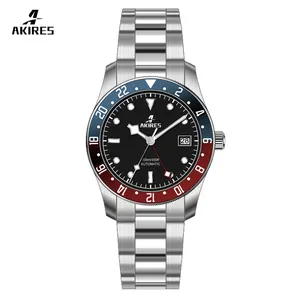For Men Vintage Black Blue Wristwatch New Custom Nh34 Nh35 Nh34a Movement 42mm Dial 200m Diver Automatic Mechanical Gmt Watch