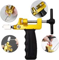 Alat Pemotong Kaca 2 in 1, Tang Pemecah Kaca dan Pemotong Kaca Tungsten, Pisau Kaca Portabel, Pemotong Ubin, Pemecah Kaca