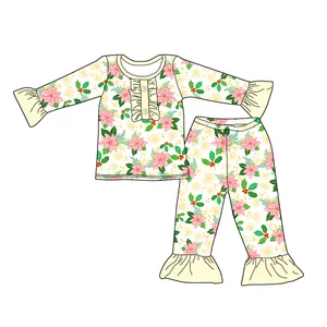 Fuyu ODM OEM özelleştirmek noel bebek kız çocuk noel pijama butik kabus önce noel çocuk pijamaları