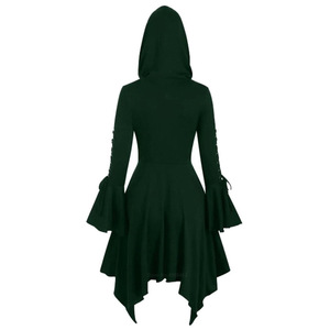 Costumes de cosplay médiévaux gothiques pour femmes, <span class=keywords><strong>robe</strong></span> de sorcière, <span class=keywords><strong>Moyen</strong></span> Âge, Renaissance, cape noire, vêtements, <span class=keywords><strong>robe</strong></span> à capuche - Product Image 4