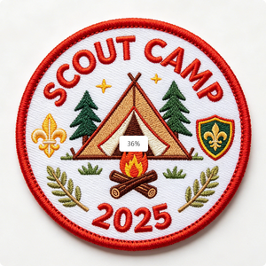 Écusson brodé thermocollant personnalisé en toile écologique à haute densité pour chapeaux de scouts/camp/aventure en montagne, design 2025 - Product Image 5