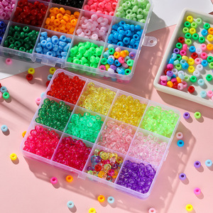 Acrylic Large Hole Beads 4x7mm Transparent Solid Color Loose Beads For DIY Handmade Phone Chain Kids Crafting <b>Material</b> - Product Image 3