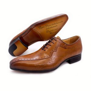 Nouvelles Chaussures en Cuir pour Hommes, Style Britannique, en Cuir de Vachette, Décontractées et Respirantes, Idéales pour les Mariages - Product Image 2