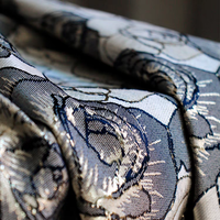 Tissu Jacquard Brocart Métallique Tissé à Motif Rose de Luxe, Conception Personnalisée, Teint en Fil, Écologique, pour Sacs et Vêtements, Vente en Gros JSL-2220