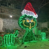 Decoración Luminosa LED con Motivo de Grinch para Exteriores, Personalizable en 2D y 3D, Luces Navideñas para Jardín y Exhibiciones Festivas