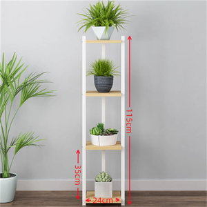 Estantería Moderna de 4 Niveles con Estructura de Hierro, Portátil, <span class=keywords><strong>para</strong></span> Libros y Macetas, Ahorra Espacio, Mueble <span class=keywords><strong>para</strong></span> Sala de Estar, Interior/Exterior - Product Image 4