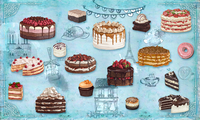 Papier peint mural moderne pour boulangerie, pâtisserie, imperméable et antistatique, autocollant, pour la décoration de restaurants et de pâtisseries