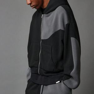 Conjunto de Sudadera con Capucha y Pantalones Deportivos de 2 Piezas, Corte Regular, con Cierre y Bloques de Color, Personalizable con Logotipo Bordado - Product Image 3