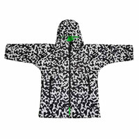 Robe de bain pour adulte en nylon écologique imperméable avec doublure en sherpa fluorescent vert léopard, coupe-vent, pour paddle board, séchage rapide