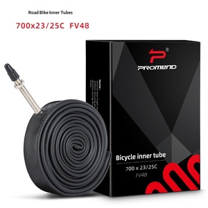 Cámara de Aire para Bicicleta Promend, de Goma Resistente, <span class=keywords><strong>700</strong></span> 23c 25c 28c 32c 35c 43c 48mm 60mm 80mm, Válvula Presta y Schrader, para Bicicleta de Ciudad - Product Image 1