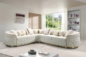 Luxury Chesterfield Sectional 1 2 3 Seater Velvet Fabric Sofa Couch Set Furniture For Home Villa Living Room