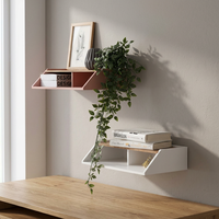 Estantes Flotantes Modernos y Duraderos LUOOMA con Almacenamiento, Diseño Contemporáneo, Material de Roble para Decoración del Hogar y Sala de Estar