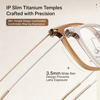 Montures de lunettes T9126 au design épuré, recommandées par les influenceurs de la mode, en titane IP, avec branches en titane