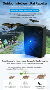 <span class=keywords><strong>Répulsif</strong></span> Ultrasonique USB pour Souris et Chats, Dispositif Anti-Nuisibles à Modes Réglables, Éloigne les Oiseaux, Dissuasion Ultrasonique des Insectes - Product Image 4