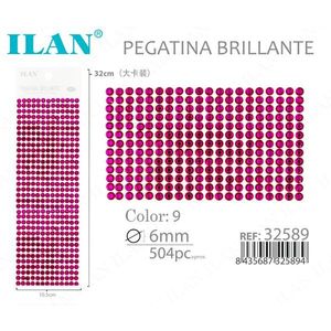 Ilan Adesivo Brillante 6mm Fucsia 504pz Cartoncino Grande - Product Image 2