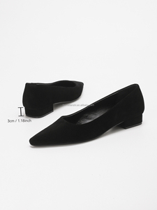 1502-1 comodi <span class=keywords><strong>mocassini</strong></span> da <span class=keywords><strong>donna</strong></span> neri in finta pelle scamosciata autunno nuovo stile a punta scarpe basse stile Walk Boat Shoe Design - Product Image 3