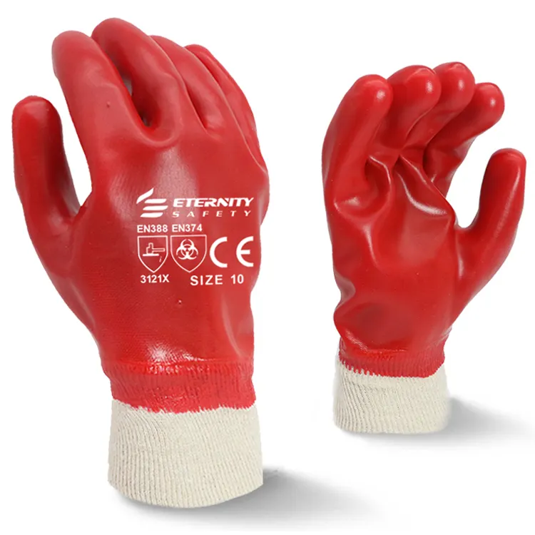 ENTE SAFETY 2023 New Low Temperature Flexible Use Red PVC Gloves Chemical Resistant Industrial Work Preservative Gloves