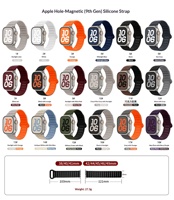 Für Watch 1-11/Ultra 1-3 Loch Silikon Magnetisches Saugband Hohler Einzelring-Verschluss Uhrenarmband