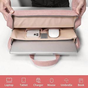 Bolso Tote Rosa para Portátil, para Mujeres y Adolescentes, Ligero, Funda para Portátil de 15.6 Pulgadas, Logotipo Personalizado, Elegante, Impermeable, Cierre de Cremallera Oxford, para la Escuela - Product Image 3