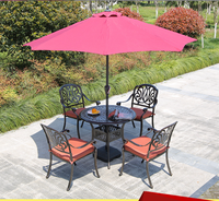 Ensemble de table et de chaises en aluminium moulé pour l'extérieur, fer forgé, loisirs, balcon, jardin en plein air, cour