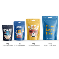Sacs en mylar refermables Doypack réutilisables, résistants aux odeurs, noir mat, 3,5 g, 7 g, 14 g, 28 glb, avec logo