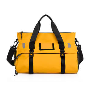 Wet Dry Shoe Compartment <strong>Holdall</strong> Sports Outdoor <strong>Woman</strong> Yoga Carry Weekender Overnight Travel Yellow Gym Duffel Bag - Product Image 2