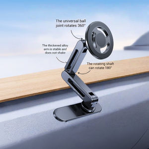 แท่นวางโทรศัพท์มือถือโลหะแบบพับได้สำหรับยึดแบบยึดติดกับแผงหน้าปัดรถยนต์แบบแม่เหล็กฐานยาว - Product Image 3