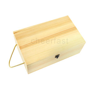 Caja de madera de Color Natural de forma Simple de alta calidad, cajas de madera Natural para amantes de Diy para joyería, caja de madera rectangular sin terminar - Product Image 1