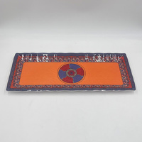 Ensemble complet de vaisselle en mélamine à imprimé mandala ethnique vintage, comprenant des assiettes rondes, des plateaux rectangulaires, des bols à soupe profonds, une cuillère et une fourchette