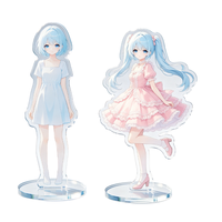 Support d'affichage en acrylique personnalisé pour figurines de dessins animés, impression sérigraphique, conception de logo UV - Utilisation promotionnelle/souvenir