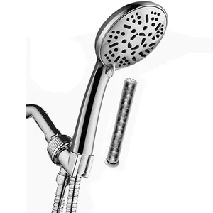 מקלחת עם מסנן כף יד גבוהה לחץ מים חיסכון יונית כרום צבע ABS פלסטיק 9 מצבי ריסוס מקלחת ראש