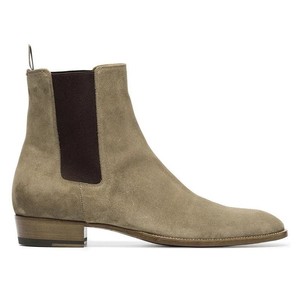 Bottes <span class=keywords><strong>Chelsea</strong></span> en cuir véritable à enfiler en daim végétalien - Product Image 4